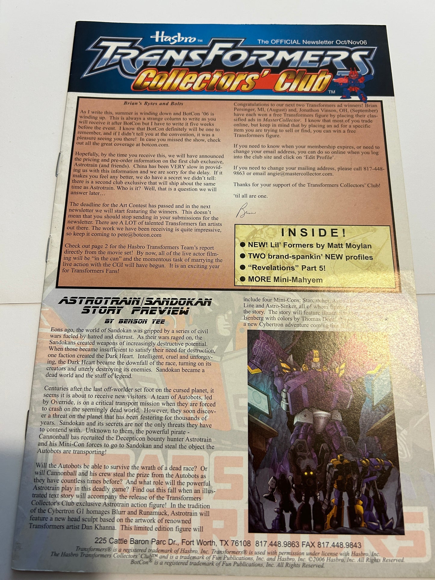 TF Botcon / TFCC membership mailer #11
