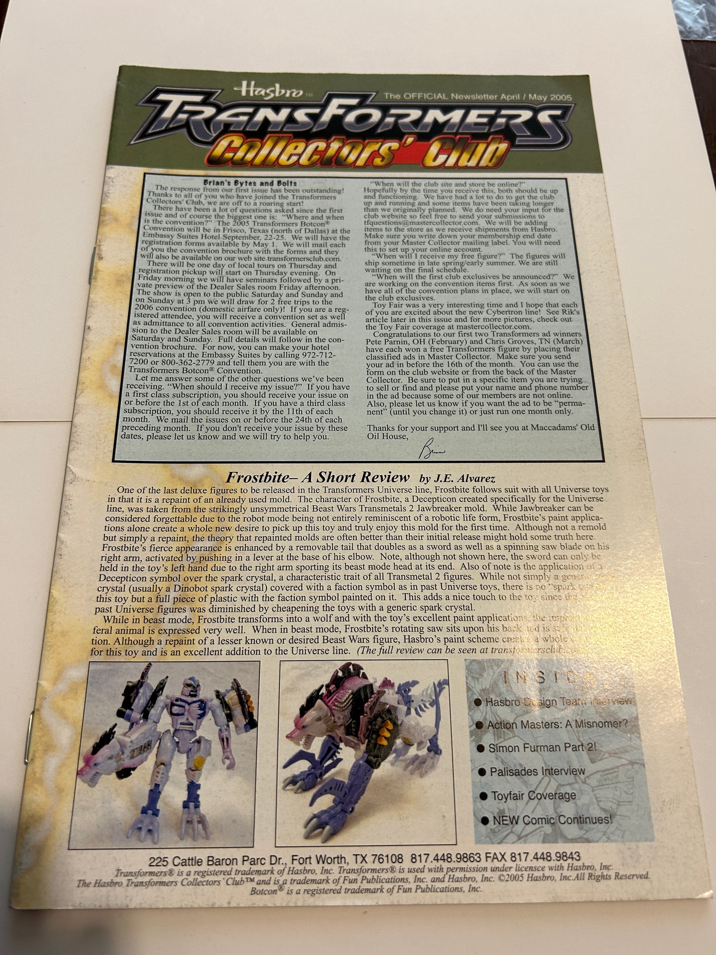TF Botcon / TFCC membership mailer #02