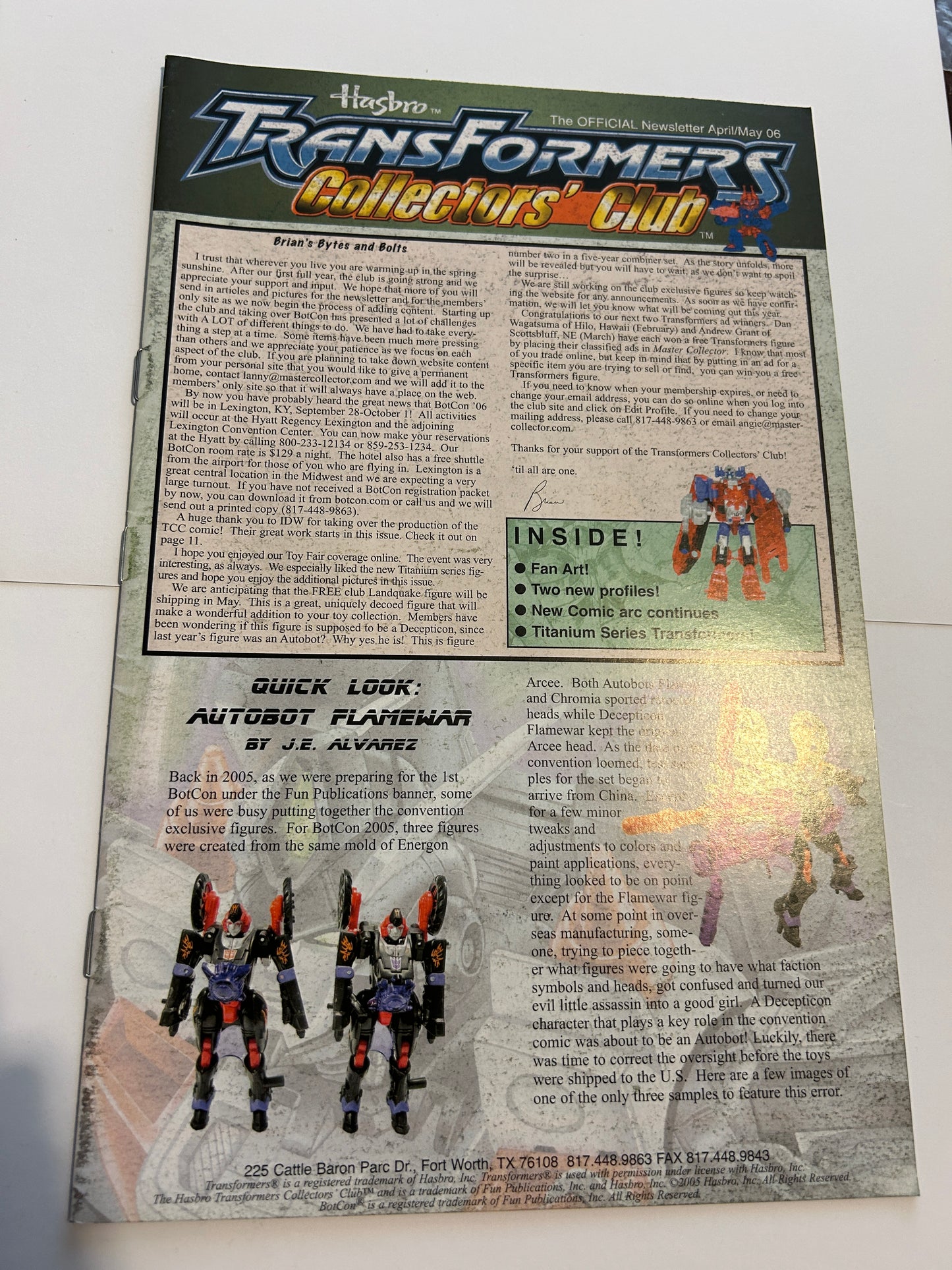 TF Botcon / TFCC membership mailer #08