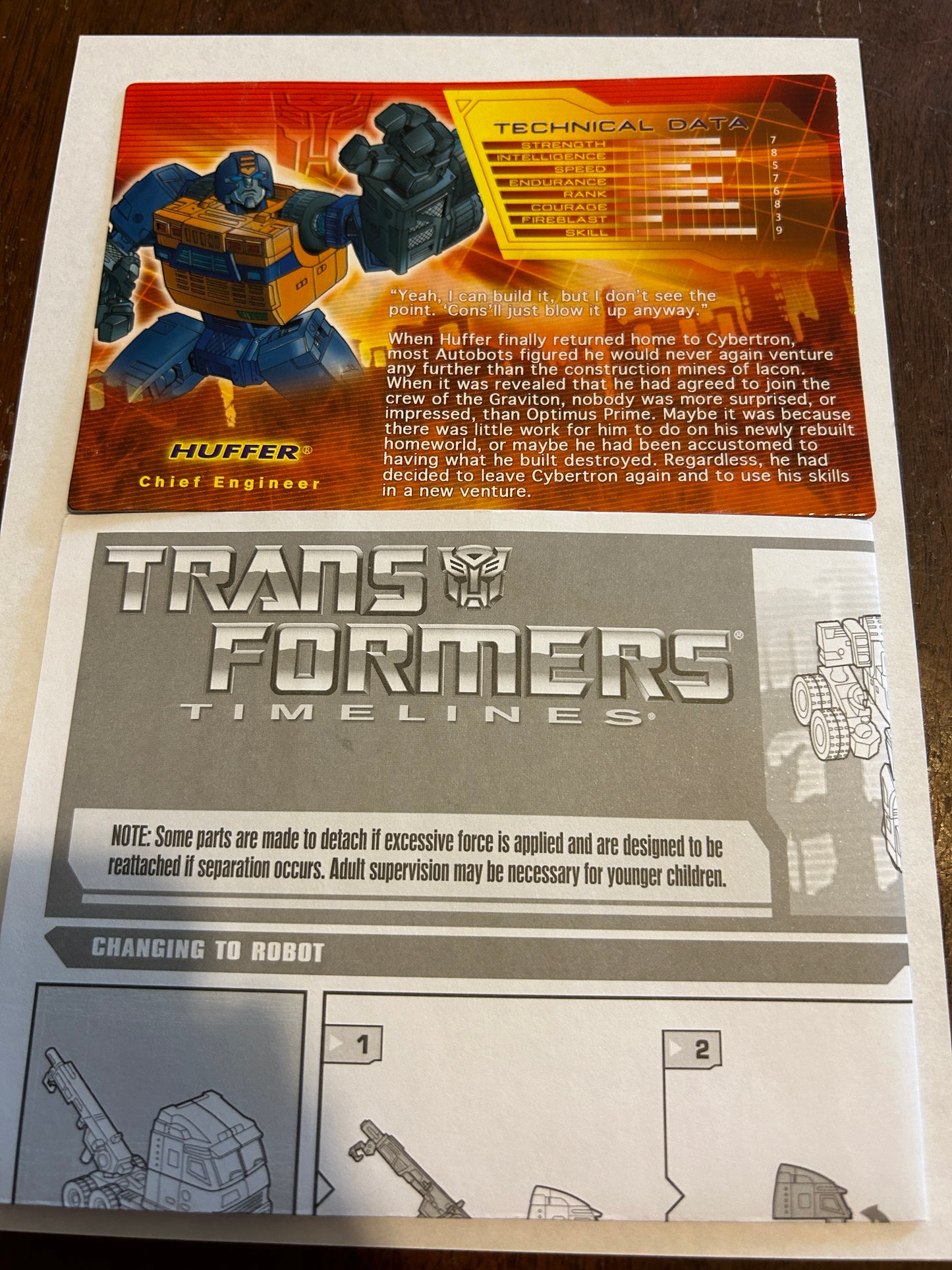 TF Botcon / TFCC 2007 Huffer paperwork