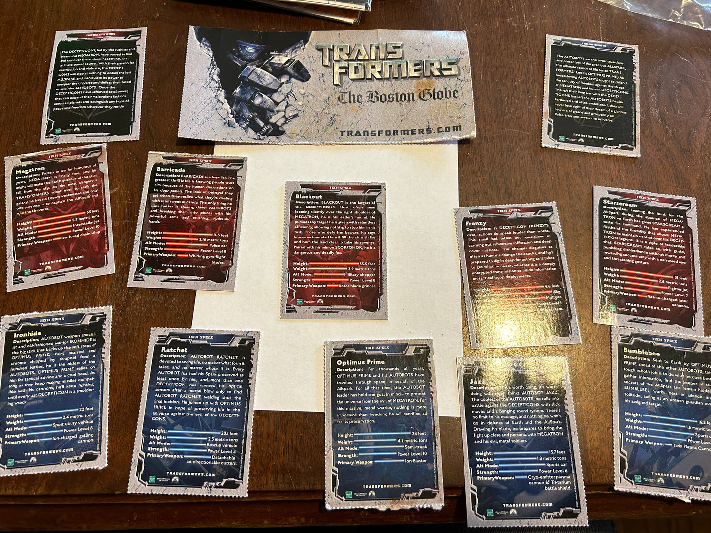 TF Botcon / TFCC 2007 "Boston Globe" full cards set