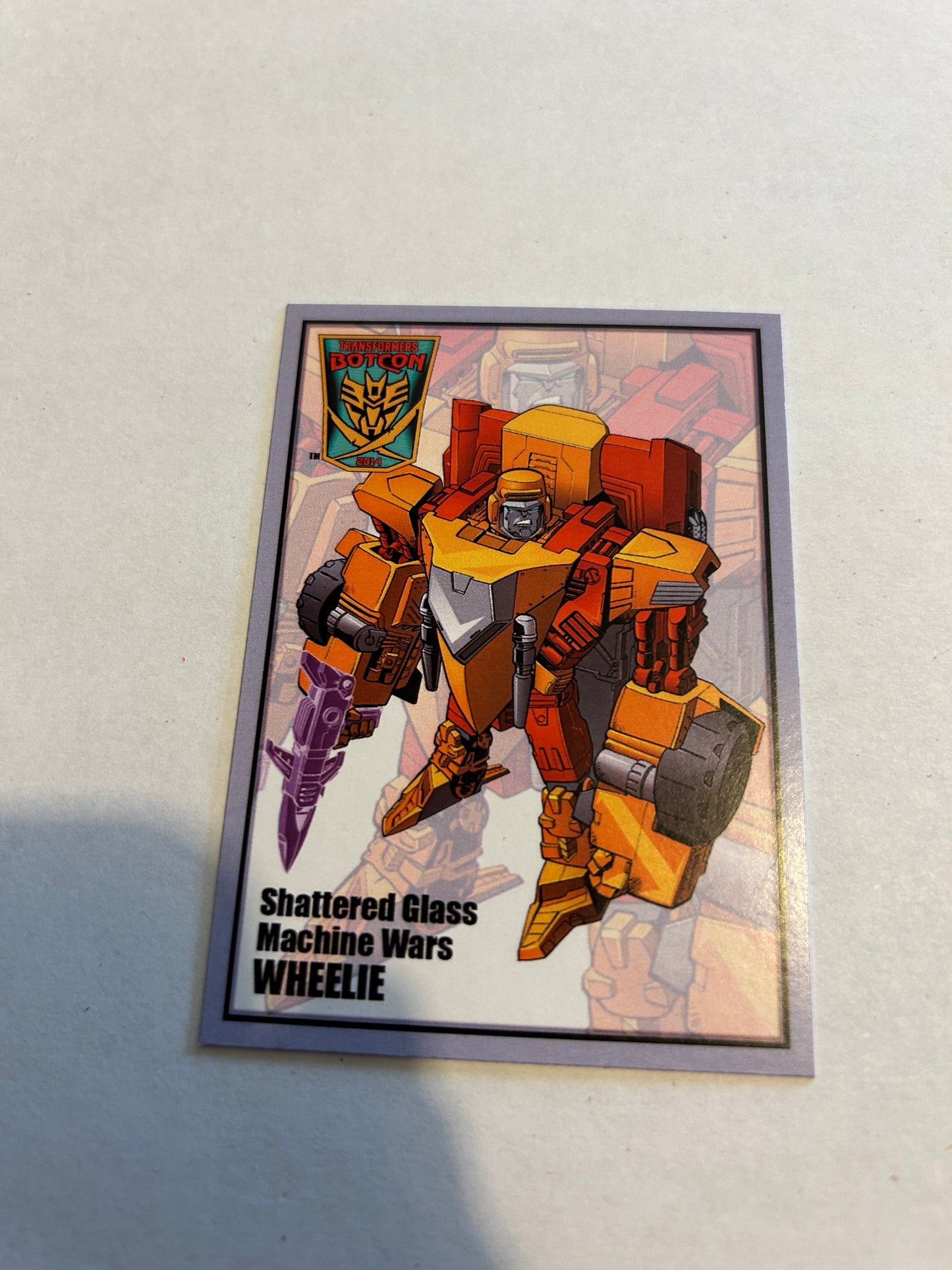 TF Botcon / TFCC 2014 Shattered Glass Wheelie card