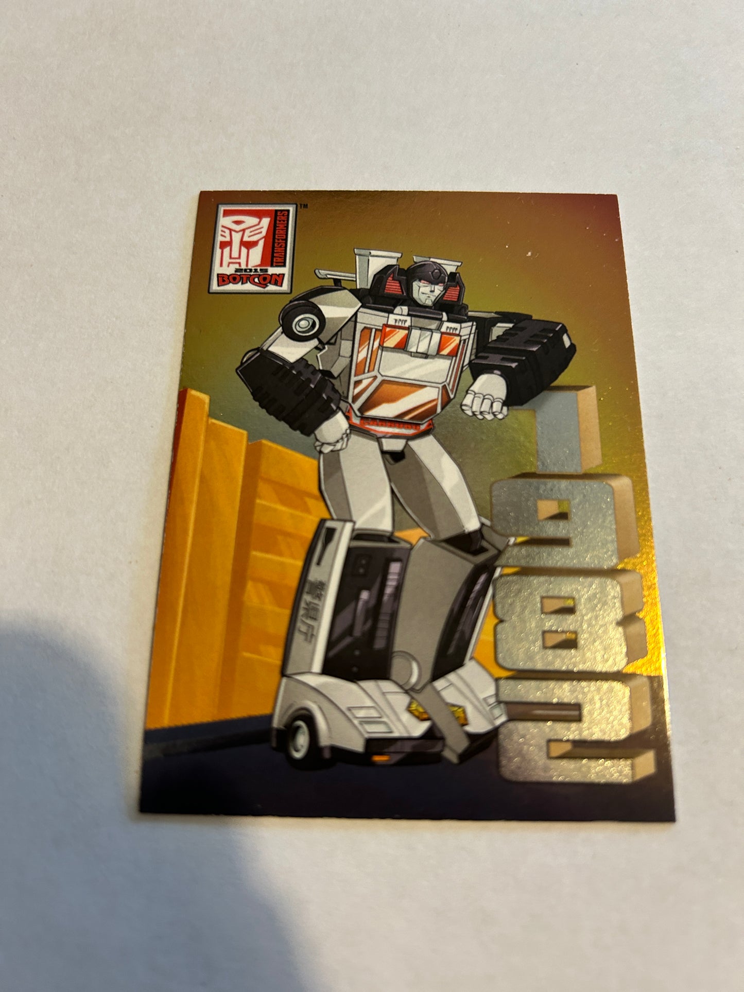 TF Botcon / TFCC 2015 Diaclone white police Sunstreaker card