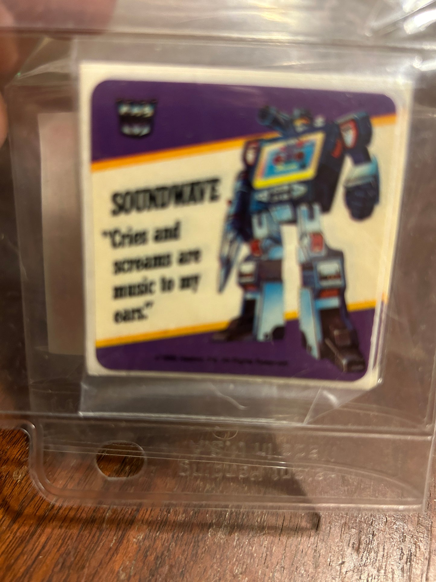 TF G1 Milton Bradley Action Card Sticker - Soundwave