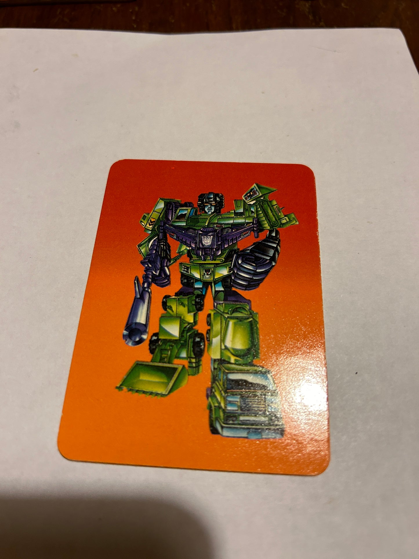 TF G1 Milton Bradley Action Card #115 Devastator