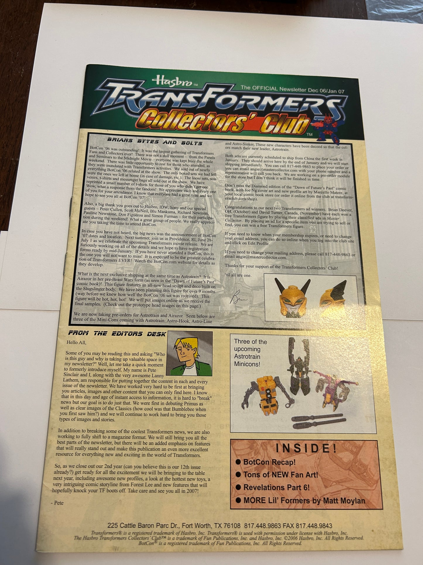 Botcon / TFCC membership mailer #12