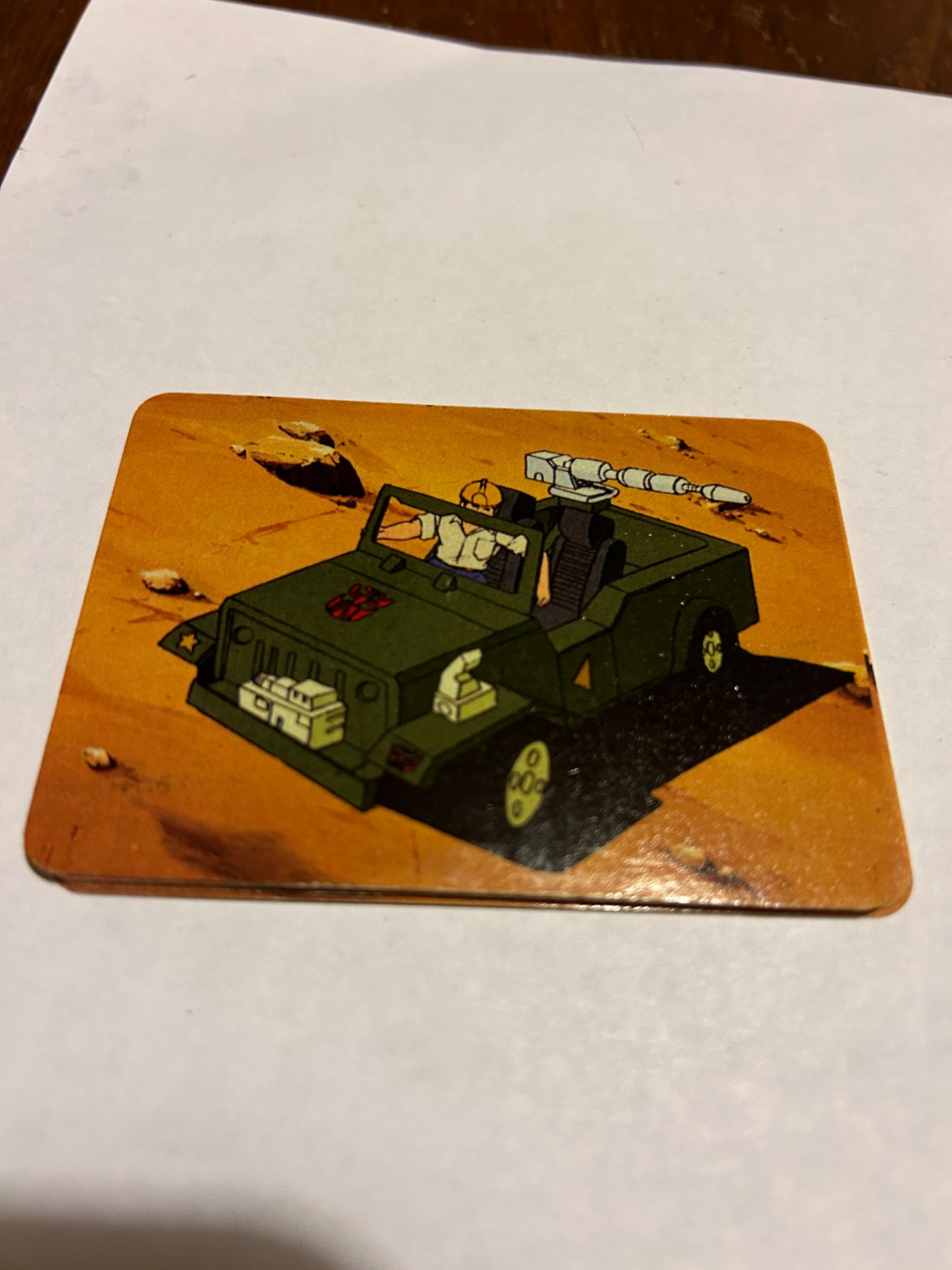 TF G1 Milton Bradley Action Card #138 Hound Rolls Into Battle