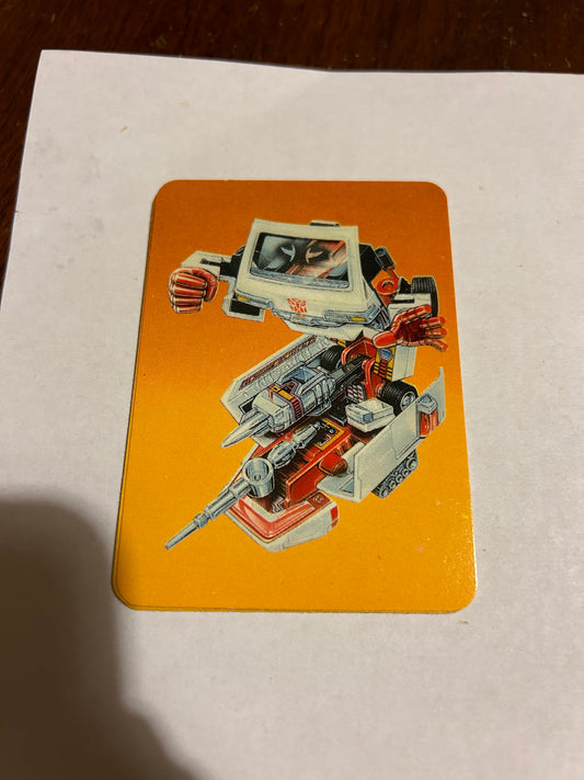 TF G1 Milton Bradley Action Card #4 Ratchet yellow