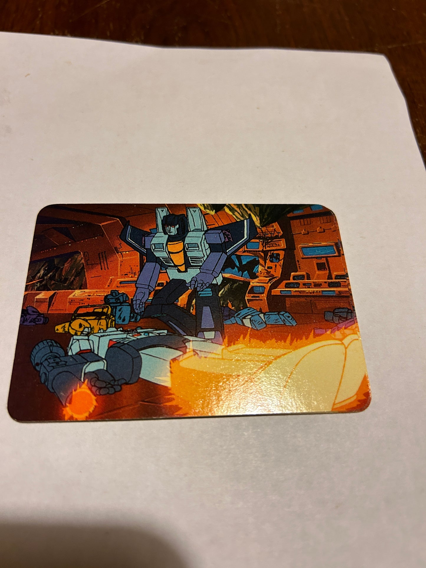 TF G1 Milton Bradley Action Card #59 Skywarp Revives Megatron