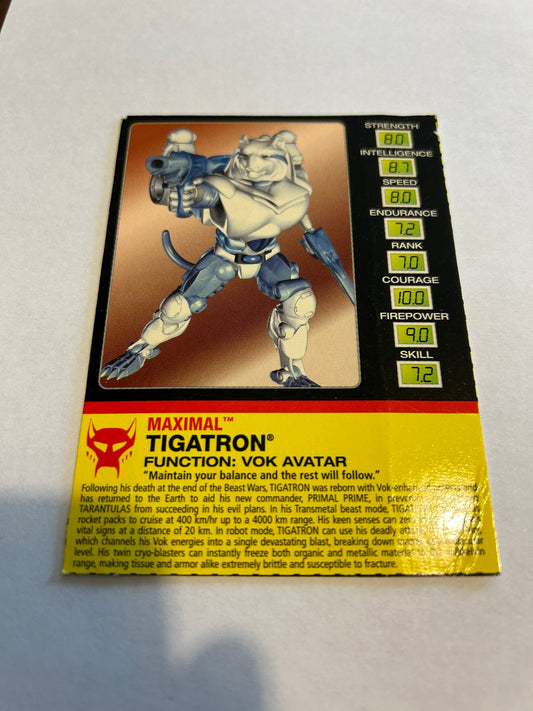 Botcon 2001 Transmetal Tigatron tech spec card