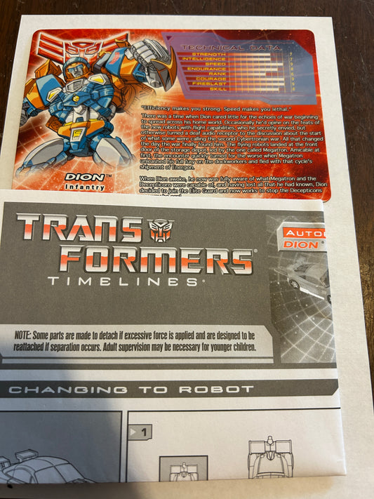 Botcon / TFCC paperwork - 2010 Dion