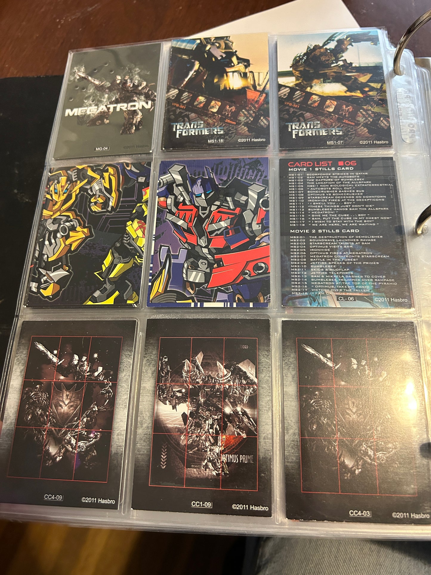 TF Movie 1 2007 card lot