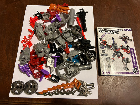 TF Construct-Bots mixed lot (Blitzwing, Thundercracker, Grimlock, Megatron) incomplete