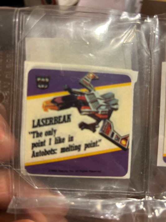 TF G1 Milton Bradley Action Card Sticker - Laserbeak