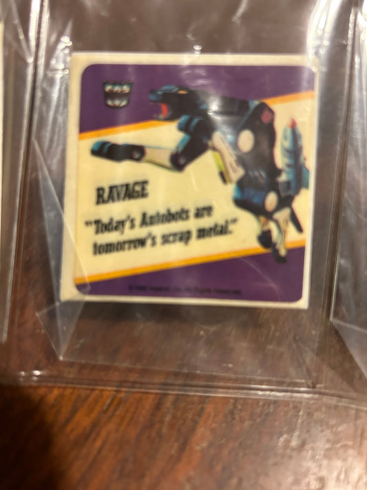 TF G1 Milton Bradley Action Card Sticker - Ravage