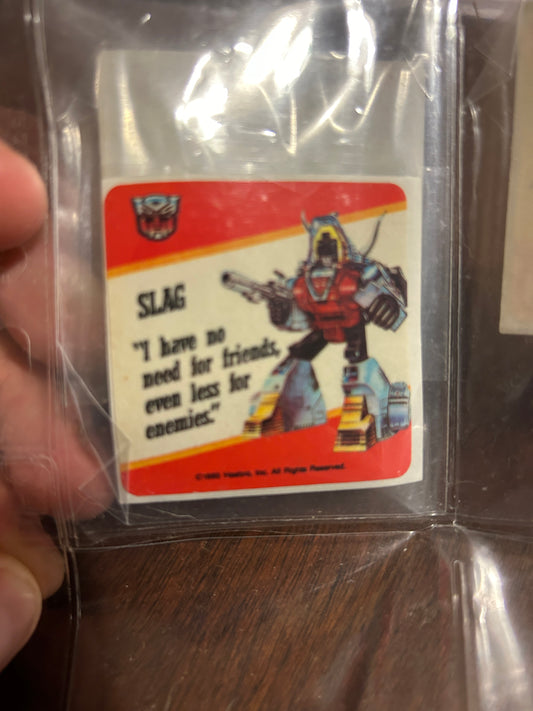 TF G1 Milton Bradley Action Card Sticker - Slag