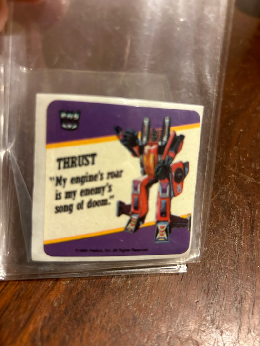 TF G1 Milton Bradley Action Card Sticker - Thrust